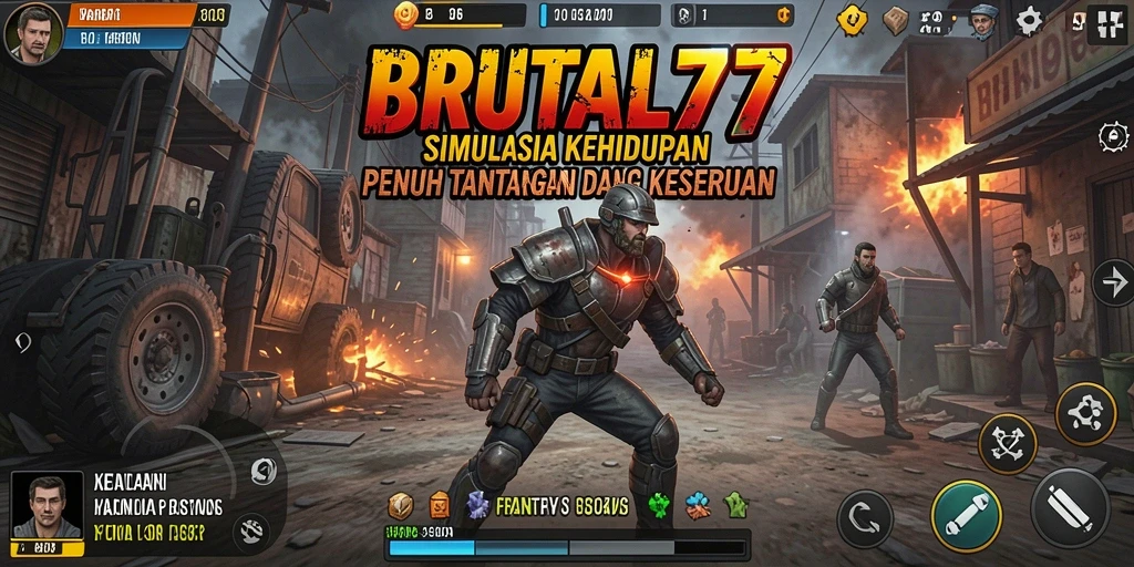 Tampilan gameplay BRUTAL77 yang mengasyikkan dan penuh tantangan.