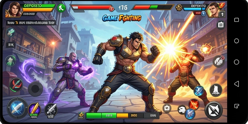 Gameplay DEPOXITO yang menegangkan di arena pertarungan.