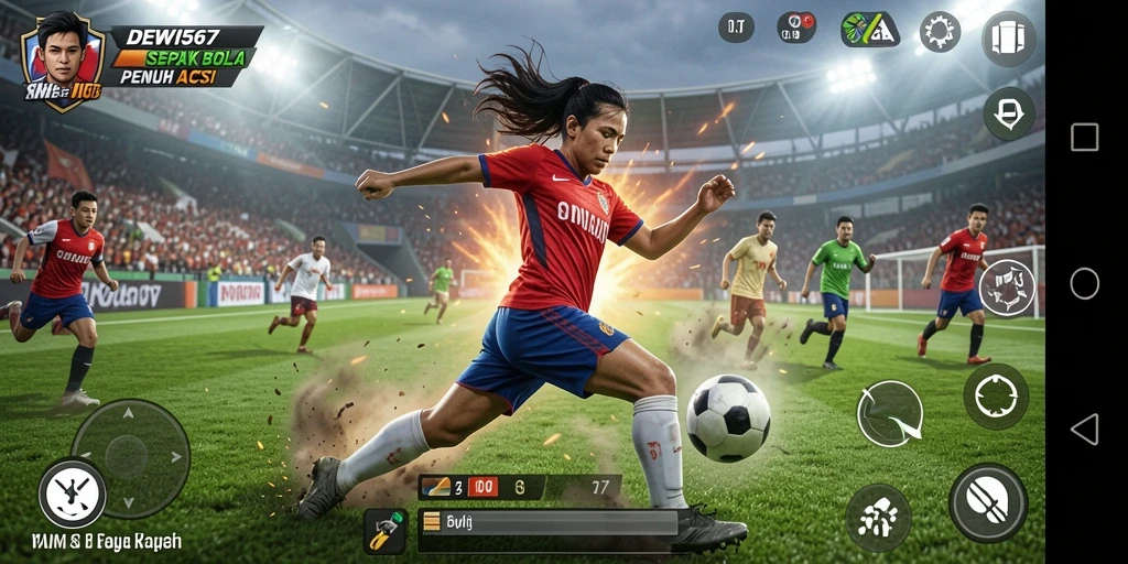Tampilan gameplay seru dalam pertandingan sepak bola DEWI567.