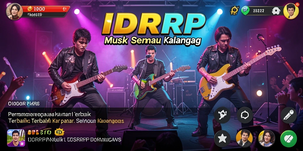 Tampilan gameplay IDRRP dengan berbagai lagu yang menarik.