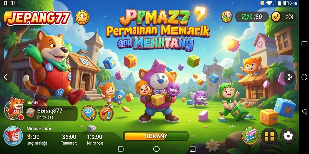 Screenshot utama JEPANG77 menunjukkan gameplay Puzzle yang mengasyikkan.