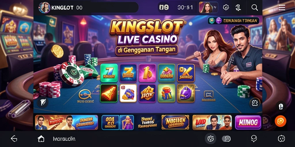 Tampilan gameplay Live Casino yang interaktif dan mengasyikkan di KINGSLOT.