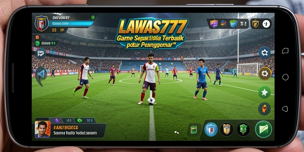 Screenshot LAWAS777 menampilkan aksi sengit dalam permainan sepak bola.