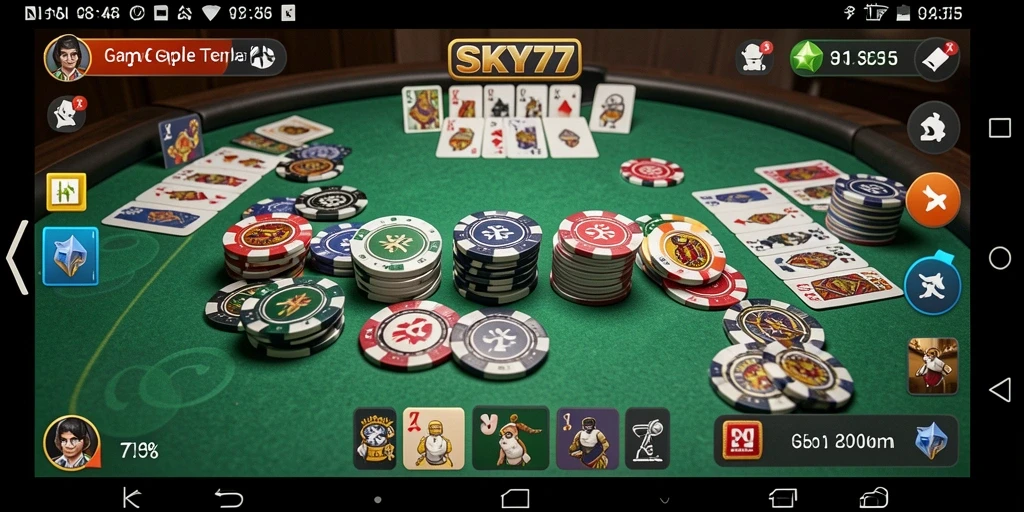Tampilan menarik dari gameplay Gaple SKY77.