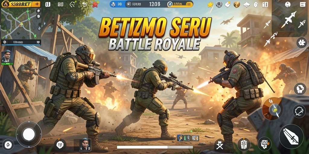 Screenshot gameplay SS88BET yang mendebarkan di arena Battle Royale.