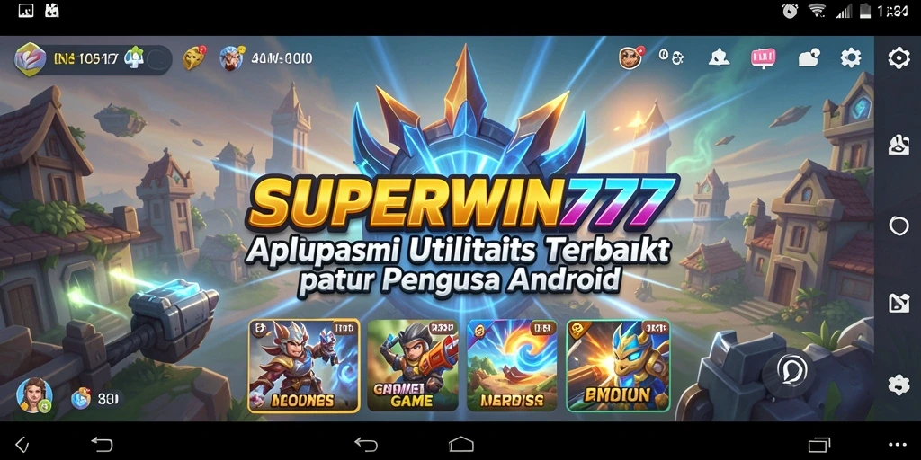 Tampilan antarmuka utama SUPERWIN777 pada smartphone Android.