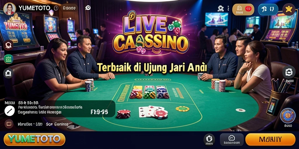 Gameplay Live Casino YUMETOTO dengan dealer profesional dan suasana mendebarkan.
